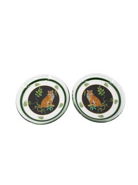 Lynn Chase Jaguar Jungle Pair 2 Sitting 94653 Clear Glass